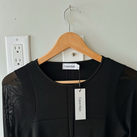 NWT Calvin Klein / Sheer Cut Out Back Maxi Dress / Size Large - Picture 7 of 8